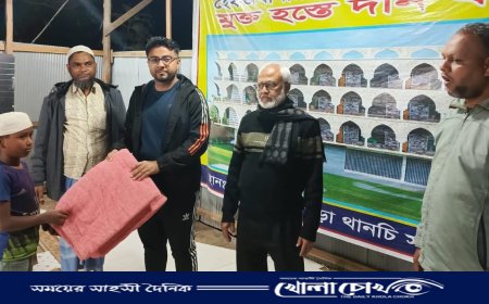 থানচিতে মাদ্রাসার শীতার্ত এতিম শিশুরা পেল কম্বল