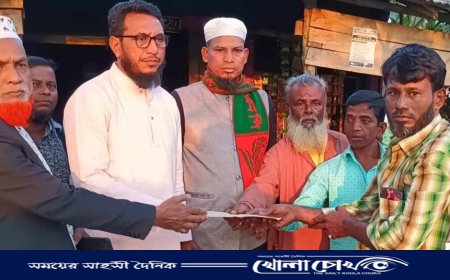লামায় অসুস্থ-রুগ্ন হতদরিদ্রদের পাশে বিএনপি নেতা আইয়ুব আলী  