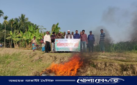 মধুমতি নদীতে অভিযান চালিয়ে  অবৈধ জাল জব্দ ও ধ্বংস 