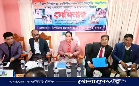 মাগুরার শ্রীপুরে জিটুপি পদ্ধতিতে  ভাতা প্রদান বিষয়ে সেমিনার 