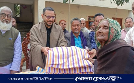 কানাইপুরে শীতার্তদের মাঝে ফারিয়ান ইউসুফ এর শীতবস্ত্র বিতরণ