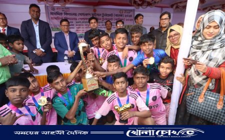 প্রাথমিক বিদ্যালয় গোল্ডকাপ ফুটবল টুর্নামেন্টে ফরিদপুর সদর উপজেলা দল চ্যাম্পিয়ন 