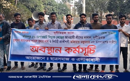 ফরিদপুরে ৫০ মেগাওয়াট বিদ্যুৎ কেন্দ্রে দুর্নীতিবাজ কর্মকর্তাদের অপসারণের দাবিতে অবস্থান কর্মসূচী পালিত 