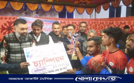 ফরিদপুরে হাসিবুল হাসান ক্রিকেট টুর্নামেন্টের ফাইনাল খেলা অনুষ্ঠিত 