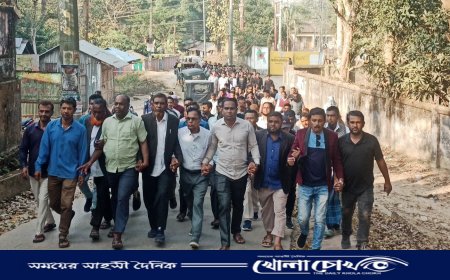 আওয়ামী লীগের সন্ত্রাস-নৈরাজ্যের প্রতিবাদে মহালছড়িতে বিক্ষোভ মিছিল বিএনপির