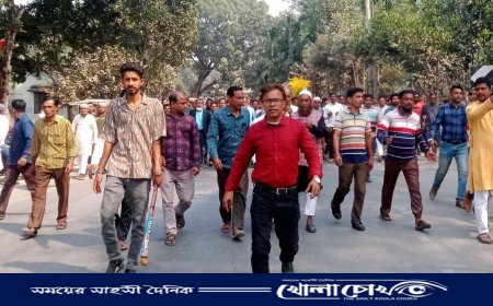 নান্দাইলে বিএনপির আহ্বায়ক কমিটি  বাতিলের দাবিতে বিক্ষোভ মিছিল