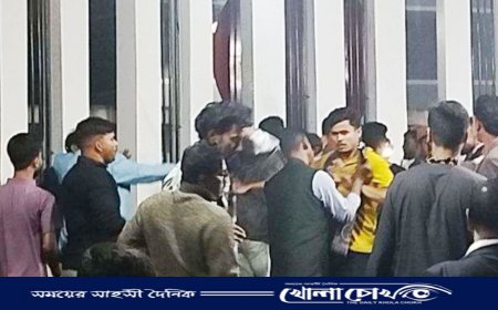 বিজয়নগরে শহীদ মিনারে ফুল দেওয়াকে কেন্দ্র করে বিএনপির দুই গ্রুপের সংঘর্ষ 