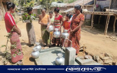 থানচির কানাইজৈ পাড়ায় ৫৪ বছর পর বিশুদ্ধ পানির ব্যবস্থা