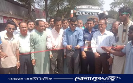 সালথা-ফরিদপুর সড়কে পুনরায় বাস চলাচল শুরু