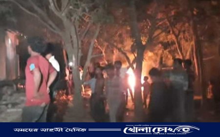 মাগুরায় শিশু ধর্ষকের বাড়িতে বিক্ষুব্ধ জনতার আগুন 