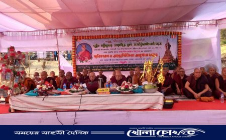 বান্দরবানে বৌদ্ধ ধর্মগুরুর অন্ত্যেষ্টিক্রিয়া অনুষ্ঠানে মানুষের ঢল