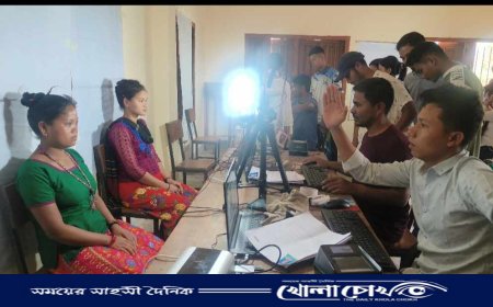 থানচিতে জাতীয় হালনাগাদ ভোটার তালিকার ছবি তোলা কার্যক্রম সম্পন্ন