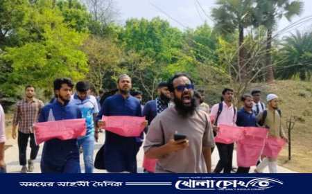 কুবিতে গাজায় হামলার প্রতিবাদে বিক্ষোভ মিছিল