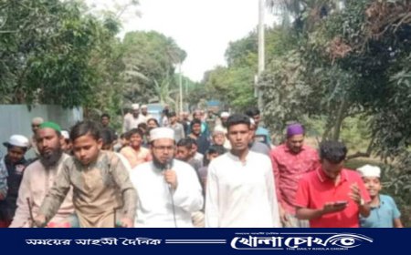 গাজায় হামলার প্রতিবাদে সালথায় বিক্ষোভ