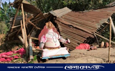 নওগাঁর মহাদেবপুরে মন্দির ভাঙচুর ও লুটপাটের অভিযোগ