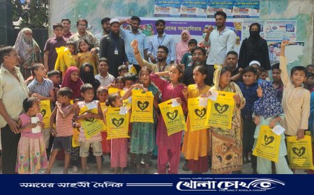 ব্রাহ্মণবাড়িয়ায় ঈদের আনন্দ ছড়িয়ে দিতে এতিম ও পথশিশুদের জন্য নতুন পোশাক