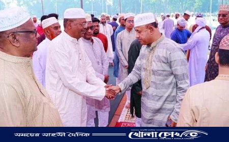 রাজশাহী পুলিশ লাইন্সে ঈদ-উল-ফিতরের নামাজ অনুষ্ঠিত