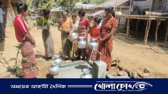 থানচির কানাইজৈ পাড়ায় ৫৪ বছর পর বিশুদ্ধ পানির ব্যবস্থা
