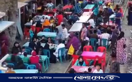 আত্রাইয়ে সাহাগোলা স্টেশনে ঈদের চতুর্থ দিনেও পর্যটকদের ঢল