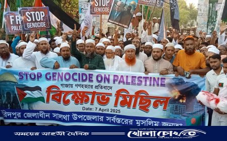 গাজায় হামলার প্রতিবাদে সালথায় বিক্ষোভ