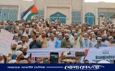 ফিলিস্তিনে হামলার প্রতিবাদে জামায়াতে ইসলামীর সভা ও মিছিল