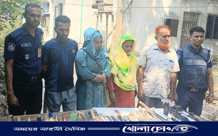 ফরিদপুরে যৌথ বাহিনীর অভিযানে অস্ত্রসহ ৩ জন গ্রেফতার