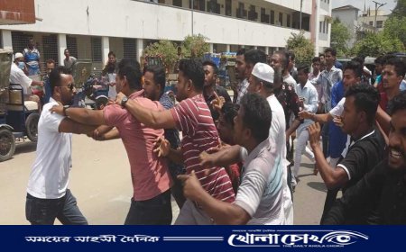 নোয়াখালীতে বিএনপির এক পক্ষের মানববন্ধনে অপর পক্ষের বাধা