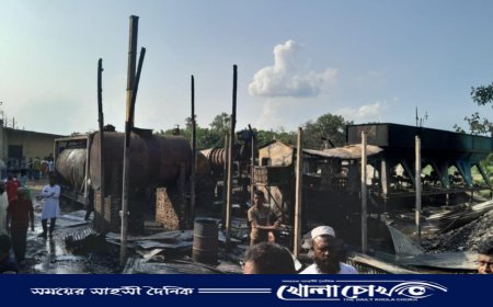 ফরিদপুর বাইপাসে অগ্নিকাণ্ডে দুই শ্রমিক দগ্ধ