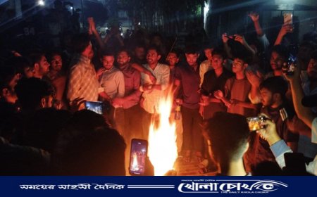 ফরিদপুর পলিটেকনিকে অবস্থান কর্মসূচি ও মশাল মিছিল