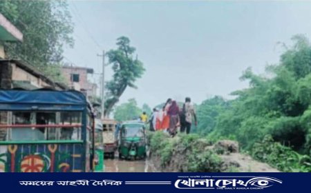 নবীনগরের শ্যামগ্রামে সড়ক উন্নয়ন থমকে, চরম দুর্ভোগে পথচারীরা