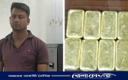 পুলিশের অভিযানে ১০টি স্বর্ণের বারসহ পাচারকারী আটক