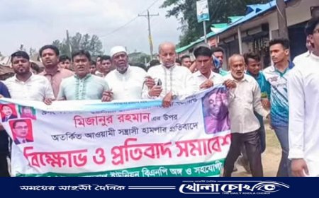 নোয়াখালীতে ছাত্রদল নেতার ওপর হামলার প্রতিবাদে বিক্ষোভ