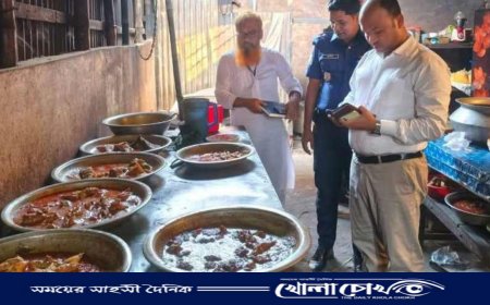 আখাউড়ায় অস্বাস্থ্যকর খাবার রাখায় তিন হোটেলকে ১৮ হাজার টাকা জরিমানা