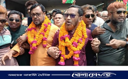 আখাউড়ায় জেলা বিএনপির নবনির্বাচিত নেতাদের বরণে গণসংবর্ধনা ও আনন্দ র‍্যালি