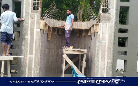 আলফাডাঙ্গায় জাতীয় ঈদগাহর আদলে দৃষ্টিনন্দন মিনার নির্মাণ
