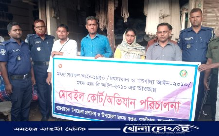 কালীগঞ্জে ম্যাজিক জাল ধ্বংসে অভিযান