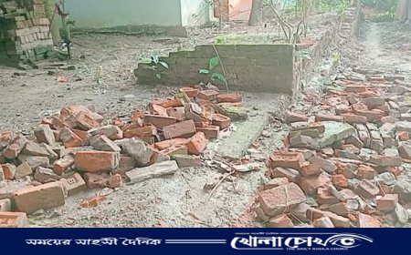 আদালতের নিষেধাজ্ঞা অমান্য করে প্রাচীর ভেঙে রাস্তা নির্মাণের চেষ্টা