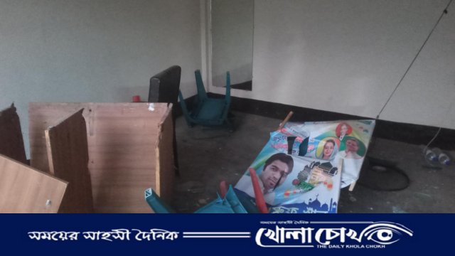 বিএনপি অফিস ভাঙচুরের প্রতিবাদে ফরিদপুরে মানববন্ধন