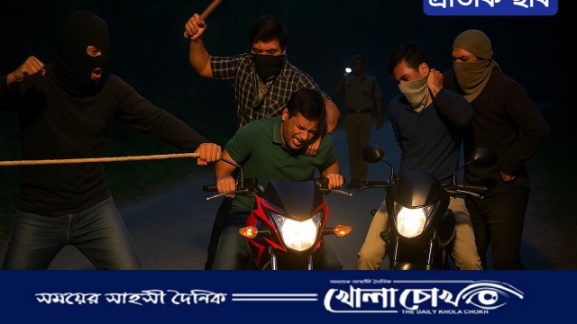রাণীনগরে সড়কে রশি দিয়ে পথরোধ, চার ব্যবসায়ীকে মারধর করে দুটি মোটরসাইকেল ছিনতাই