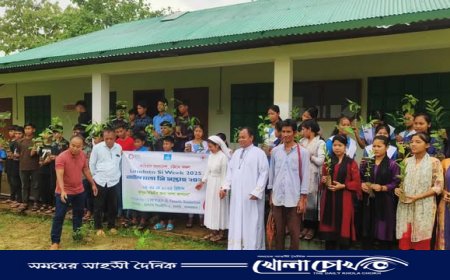 লাউদাতো সি’ সপ্তাহে থানচিতে গাছের চারা রোপণ ও বিতরণ