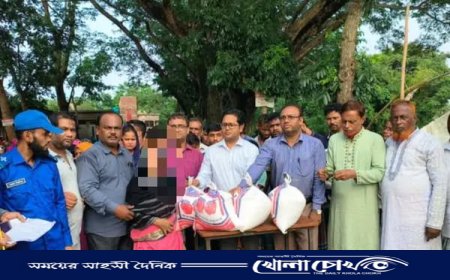 ত্রিপুরা থেকে নেমে আসা ঢলে আখাউড়ায় বন্যা পরিস্থিতির উন্নতি, ক্ষতিগ্রস্তদের মাঝে ত্রাণ বিতরণ