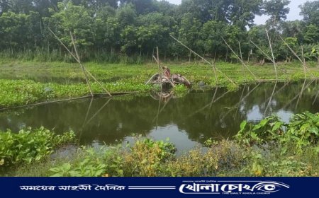 সালথায় কুমার নদে অবৈধ ড্রেজার দিয়ে বালু উত্তোলন, প্রশাসনের অভিযান