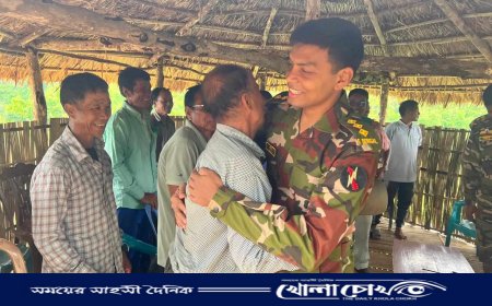 বাকলাই ক্যাম্পে সেনাবাহিনী ও কারবারীদের ঈদ শুভেচ্ছা বিনিময়