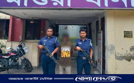 মাগুরায় সদর থানার পুলিশের অভিযানে চাঁদাবাজ আটক