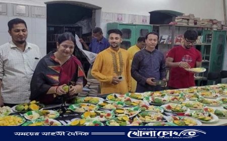 নওগাঁয় একুশে পরিষদের বর্ণাঢ্য ফল উৎসব ও সাংস্কৃতিক আয়োজন