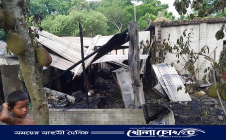 মহম্মদপুরে গভীর রাতে আগুনে বসতবাড়ি পুড়ে ছাই, ক্ষতি প্রায় ১০ লাখ টাকা