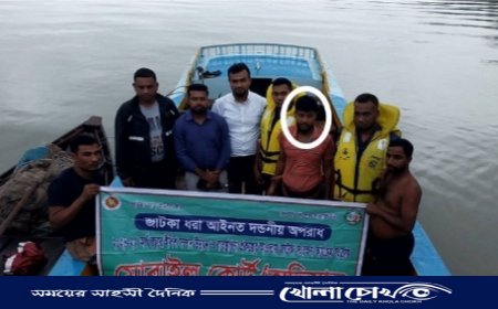 ইন্দুরকানীতে ভ্রাম্যমাণ আদালতের অভিযানে অবৈধ জালসহ জেলে আটক