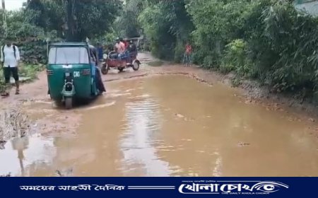 টানা বৃষ্টিতে বেহাল বিজয়নগরের সড়ক অবস্থা, জনদুর্ভোগ চরমে