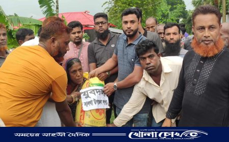 সালথায় ঝড়ে ক্ষতিগ্রস্ত পরিবারগুলোর পাশে যুবদল