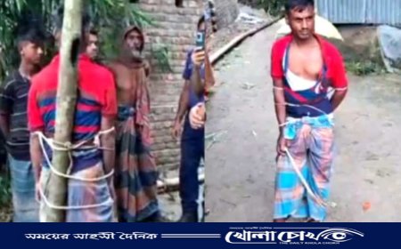 শ্বশুরকে গাছে বেঁধে পেটালেন জামাই
